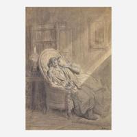 Gustave Doré (French, 1832–1883) Velvet Lining (Illustration for Edgar Allan Poe's The Raven)