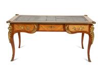 A Louis XV Style Gilt Bronze Mounted Bureau Plat
