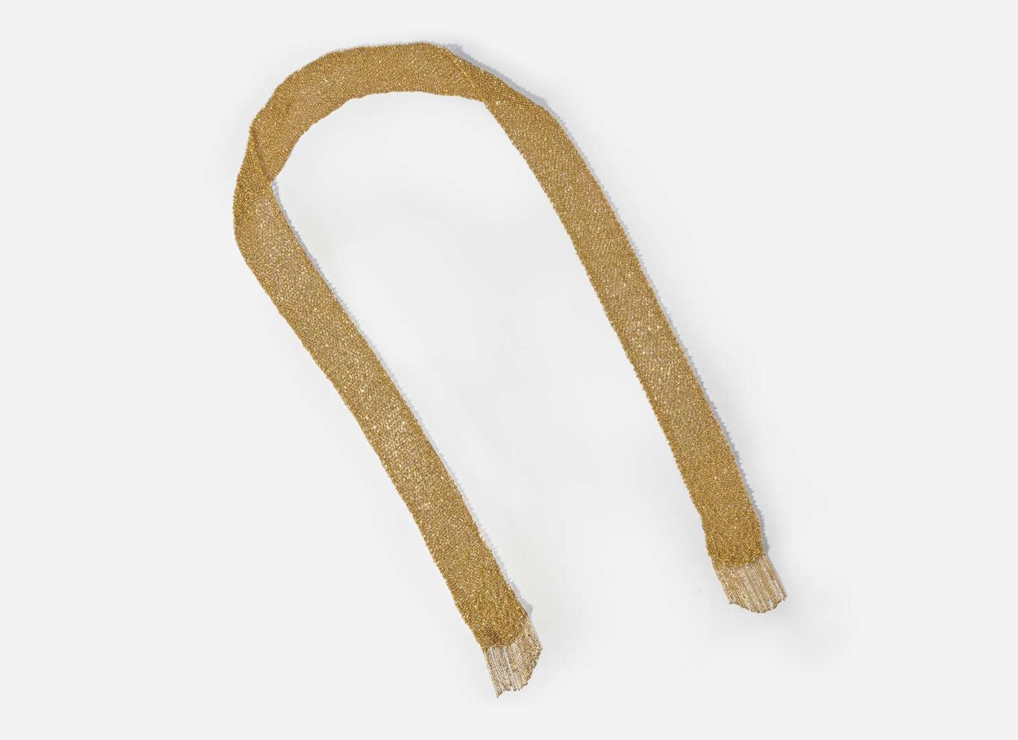 An 18K Yellow Gold Mesh Necklace