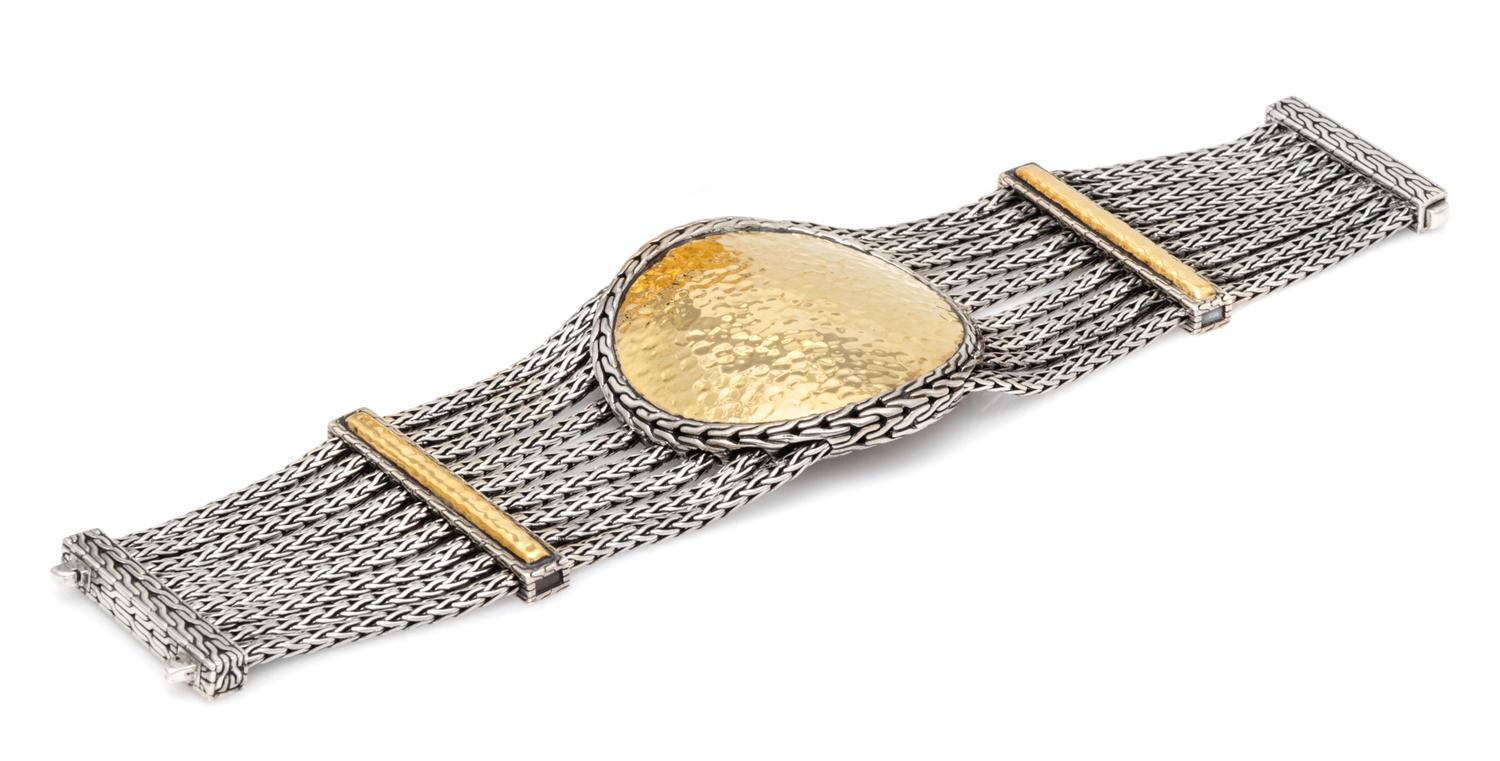 A Sterling Silver and 22 Karat Yellow Gold 'Palu' Multistrand Bracelet, John Hardy, 81.50 dwts.