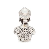 DIAMOND, RUBY AND CULTURED PEARL BLACKAMOOR BROOCH