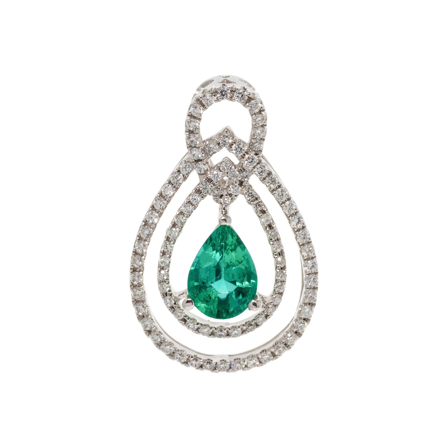EMERALD AND DIAMOND PENDANT
