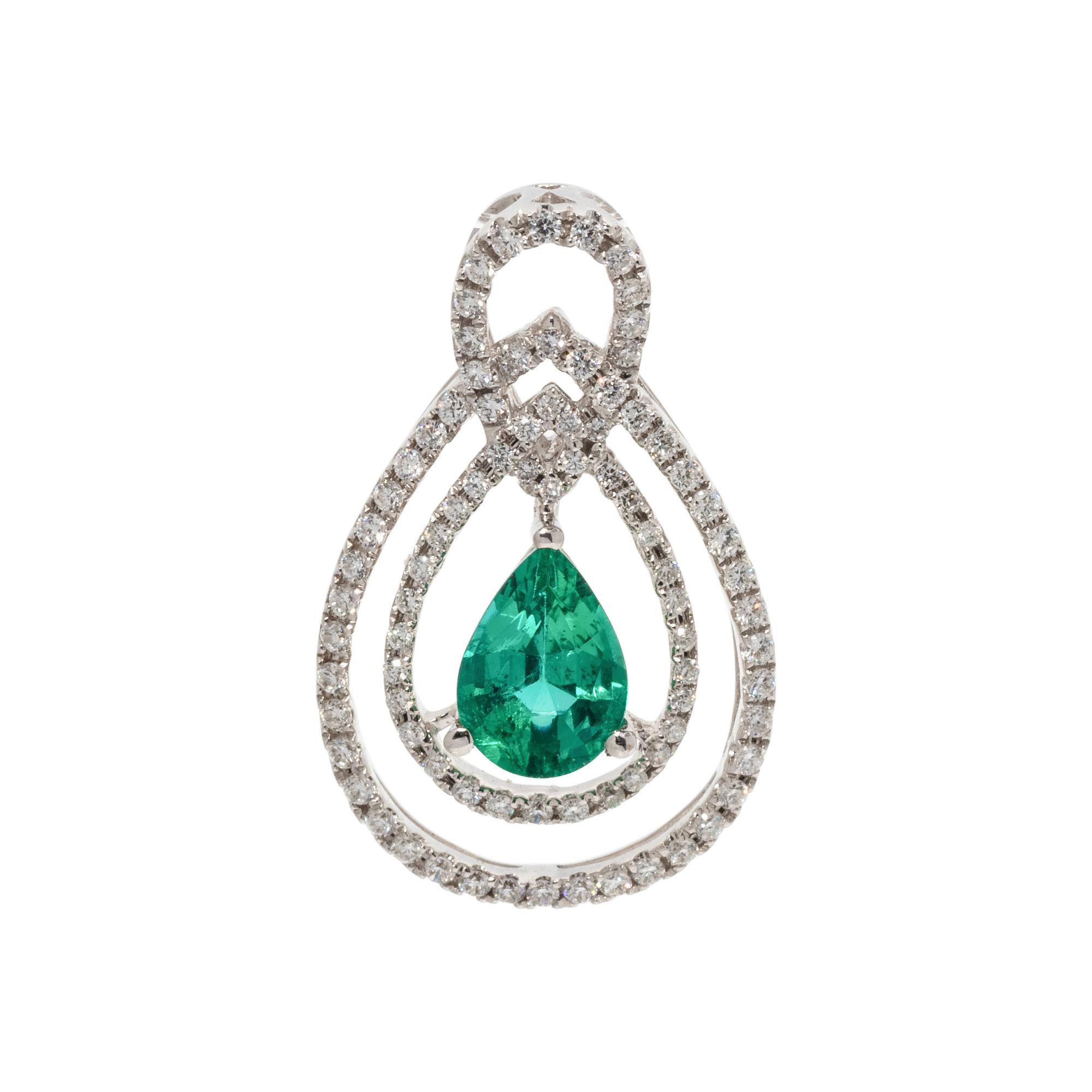 EMERALD AND DIAMOND PENDANT