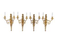A Set of Four Louis XVI Style Gilt-Bronze Sconces — 19TH CENTURY
