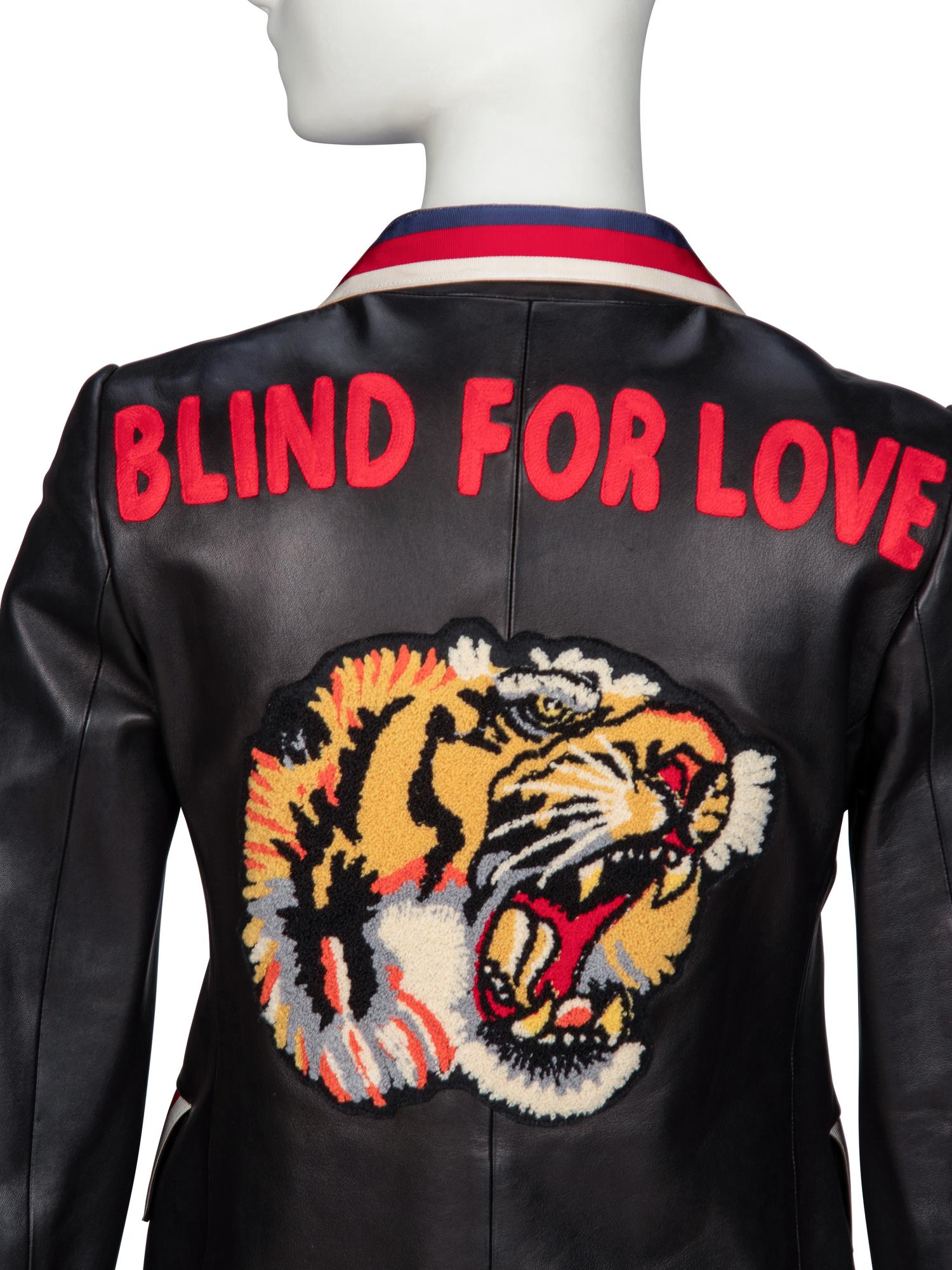 Gucci, Embellished Leather "Blind for Love" Blazer