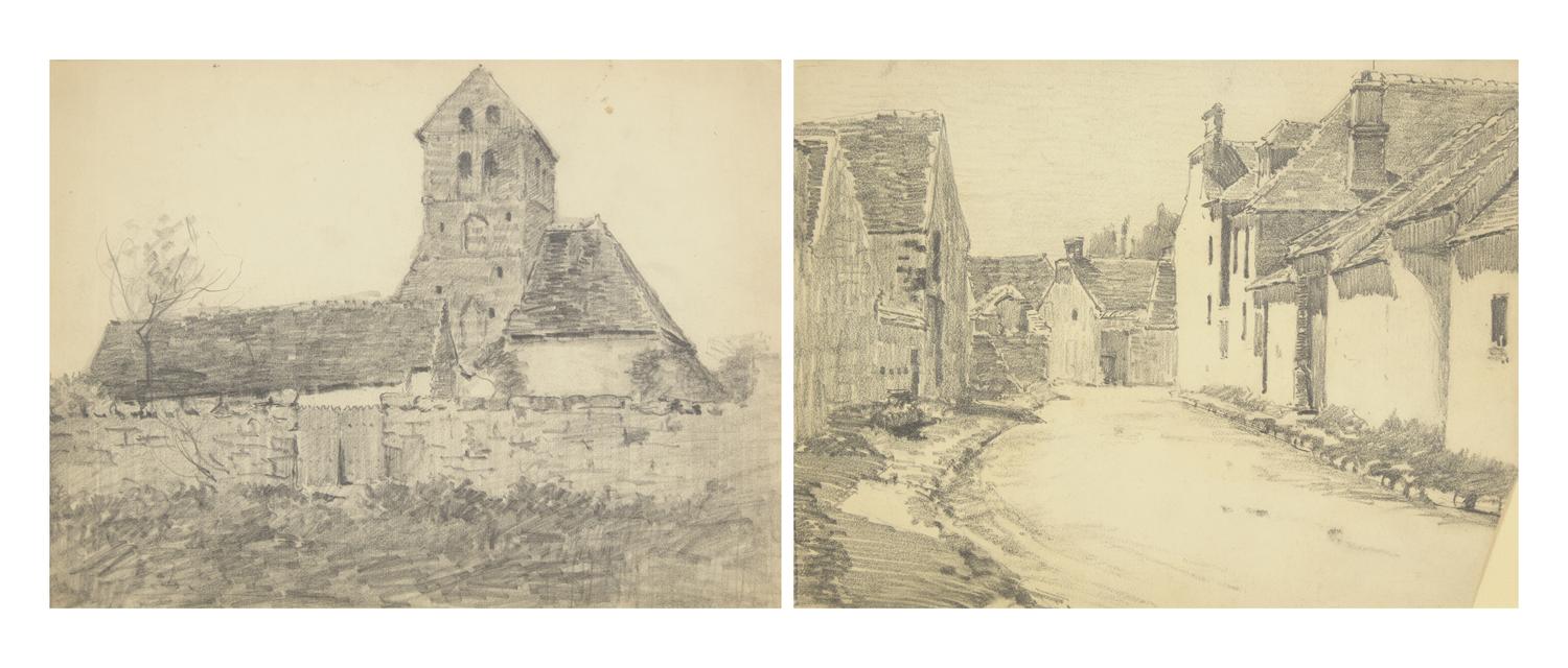 Two Works: French Village Scenes (2)