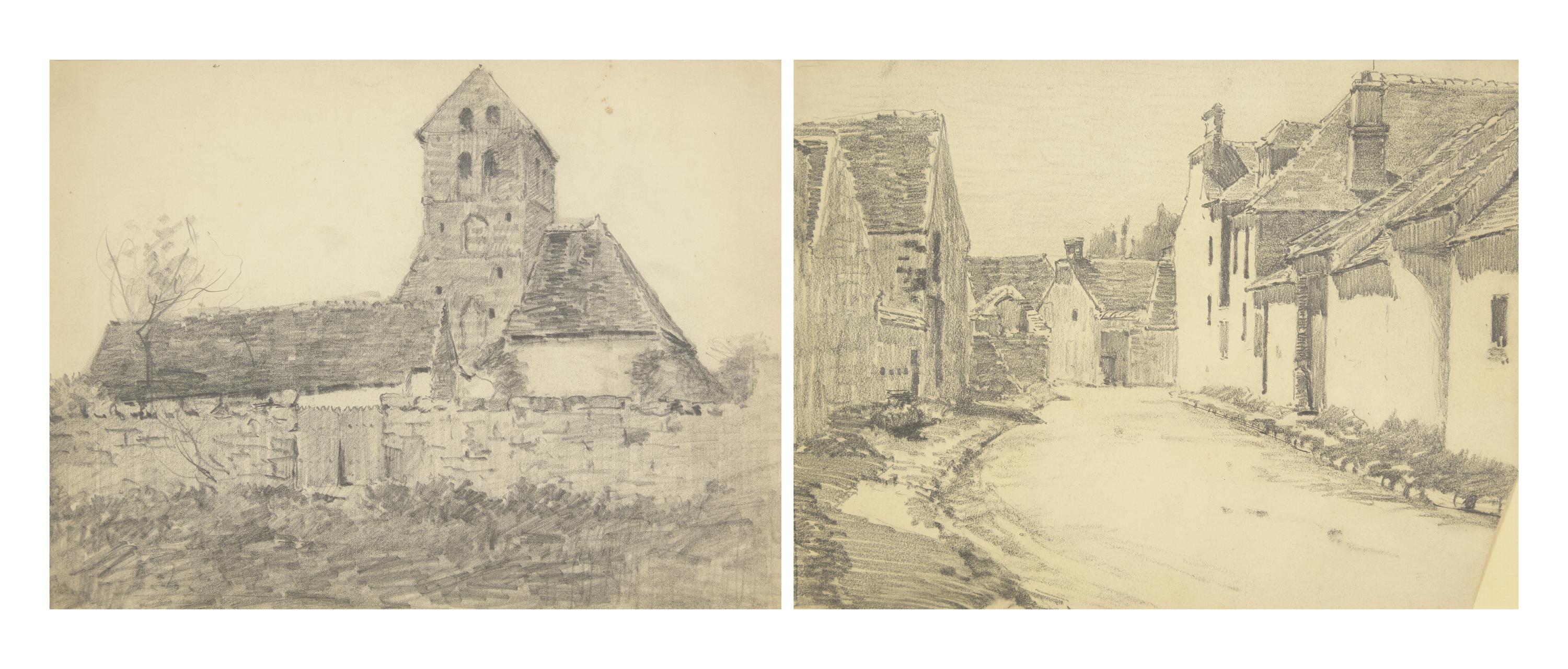 Two Works: French Village Scenes (2)
