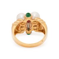 YELLOW GOLD AND MULTIGEM RING