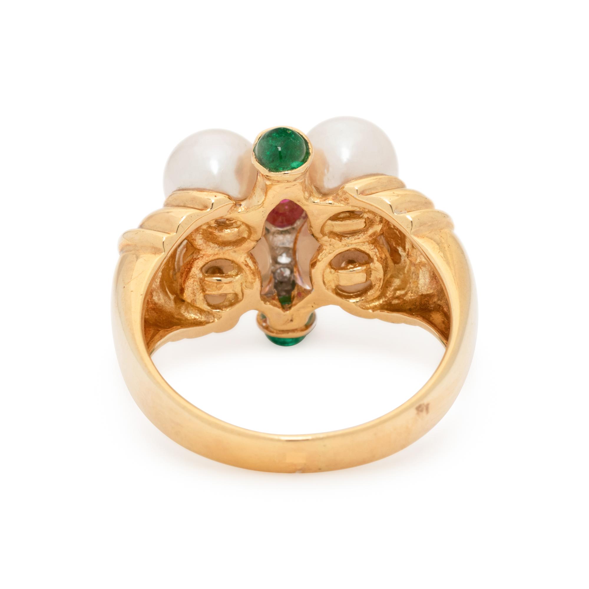 YELLOW GOLD AND MULTIGEM RING