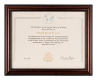 [PERKINS, Edward Joseph (1928-2020)]. A group of 9 documents or photographs by Presidents Nixon, Reagan, or Bush to Perkins, presumably with secretarial or facsimile signatures, including: