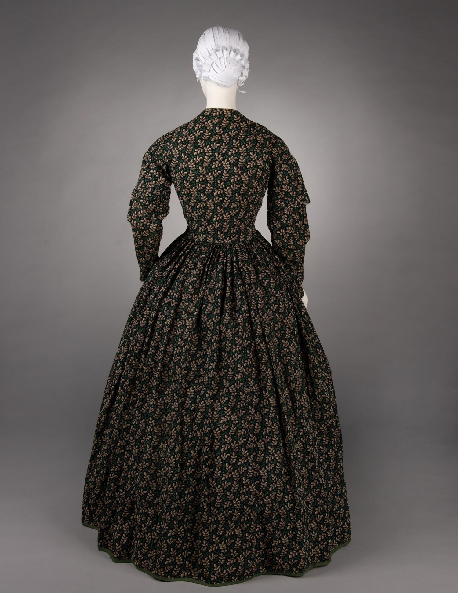 Printed Wool Day Dress, 1840s