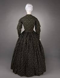 Printed Wool Day Dress, 1840s