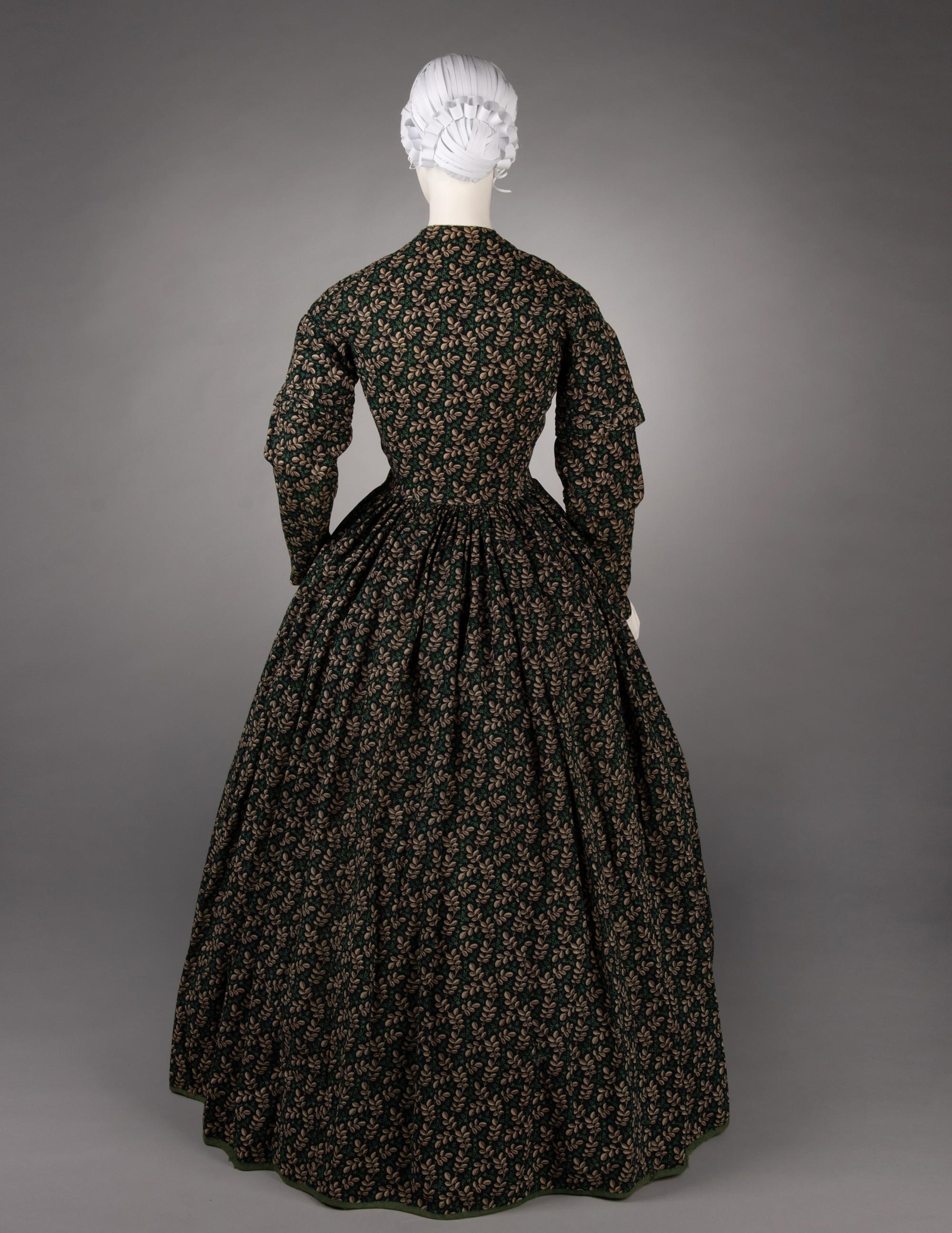 Printed Wool Day Dress, 1840s