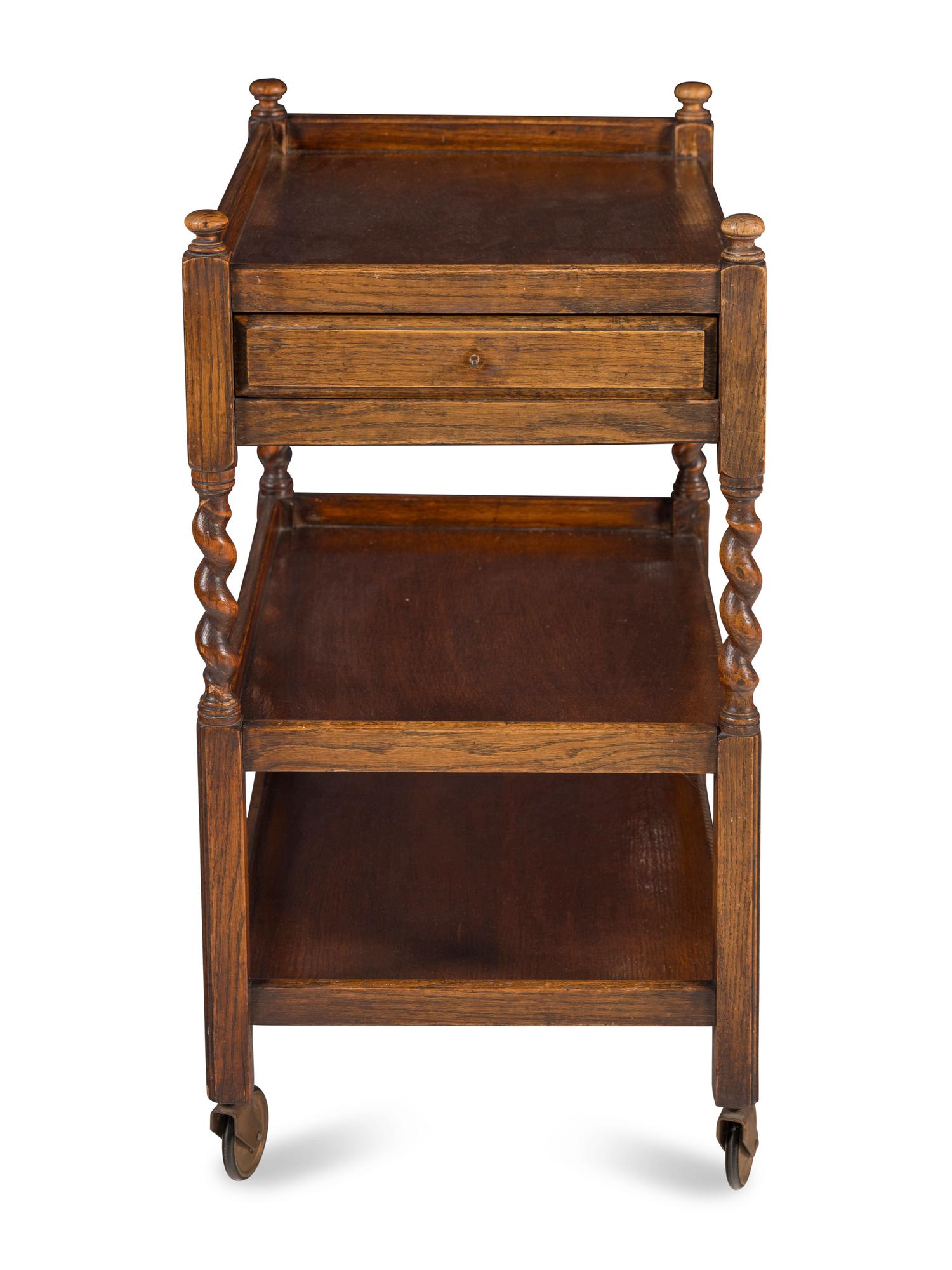 An English Oak Bar Cart