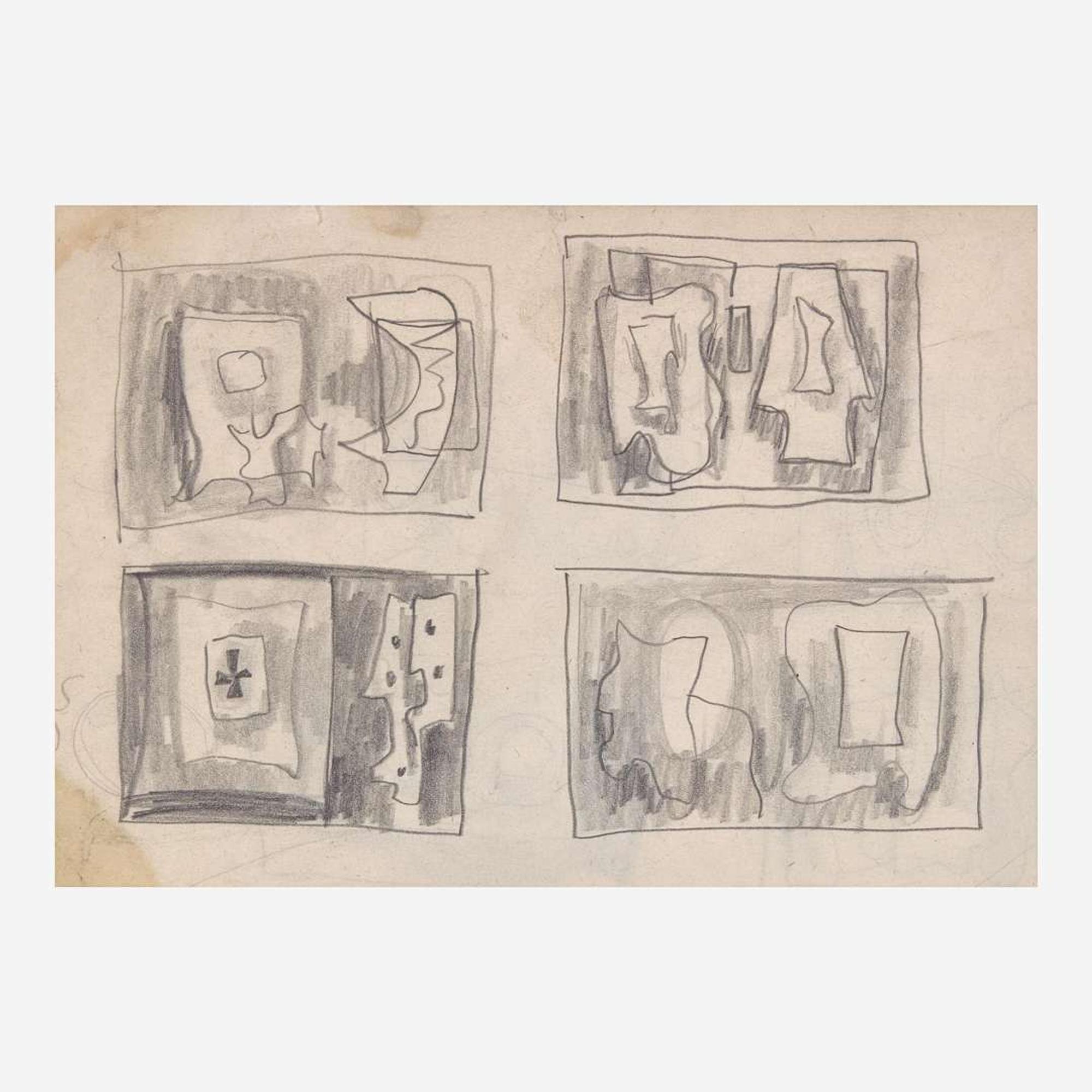 William Baziotes (American, 1912-1963) Glyphic Studies (Set of 4)