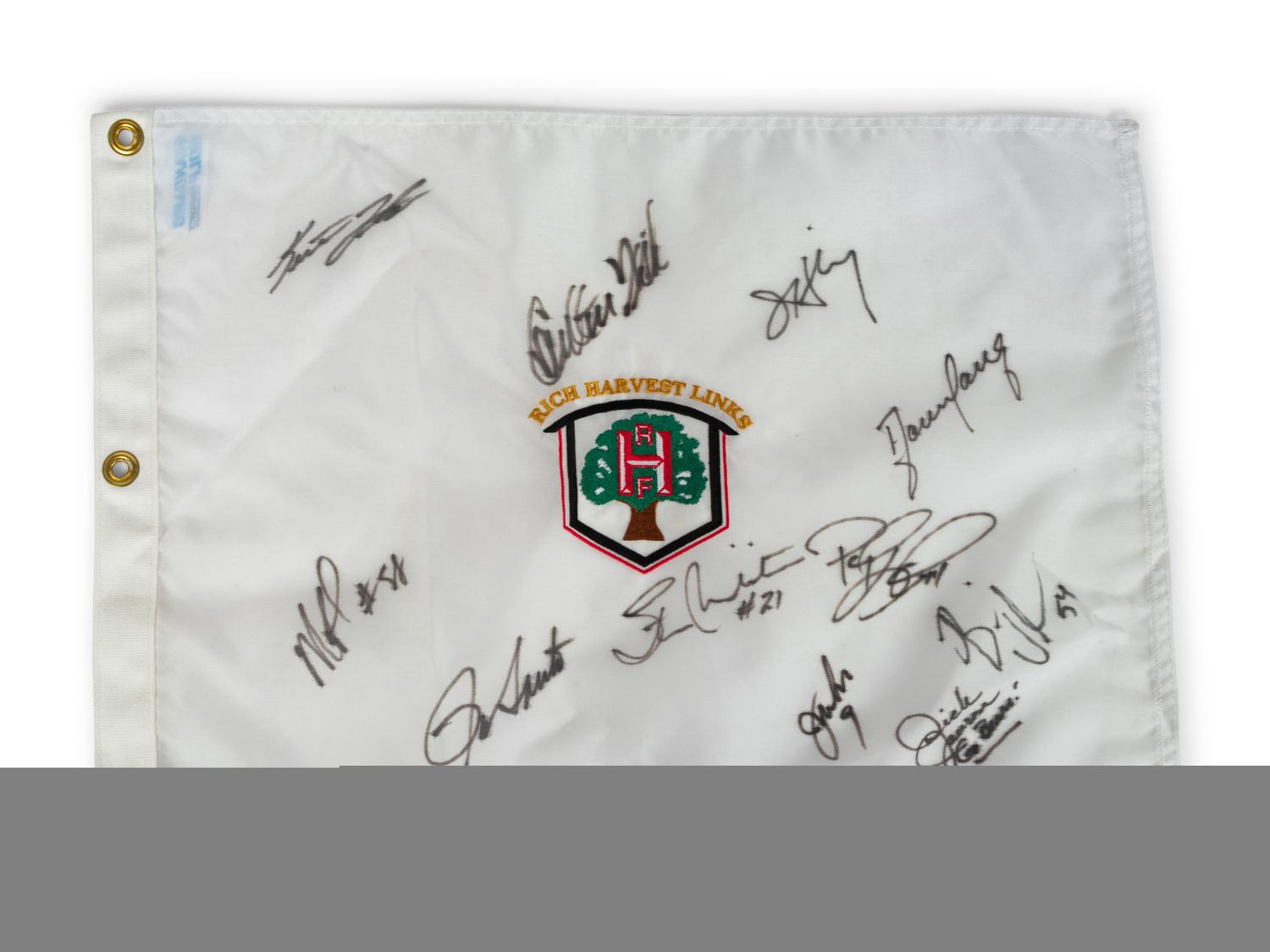 A Group of 2001 and 2005 Chrysler All-Star Golf Shootout Signed Autograph Flag Featuring Bo Jackson, Scottie Pippen and Multiple Chicago Sports Legends (Beckett Authentication Services Certified),