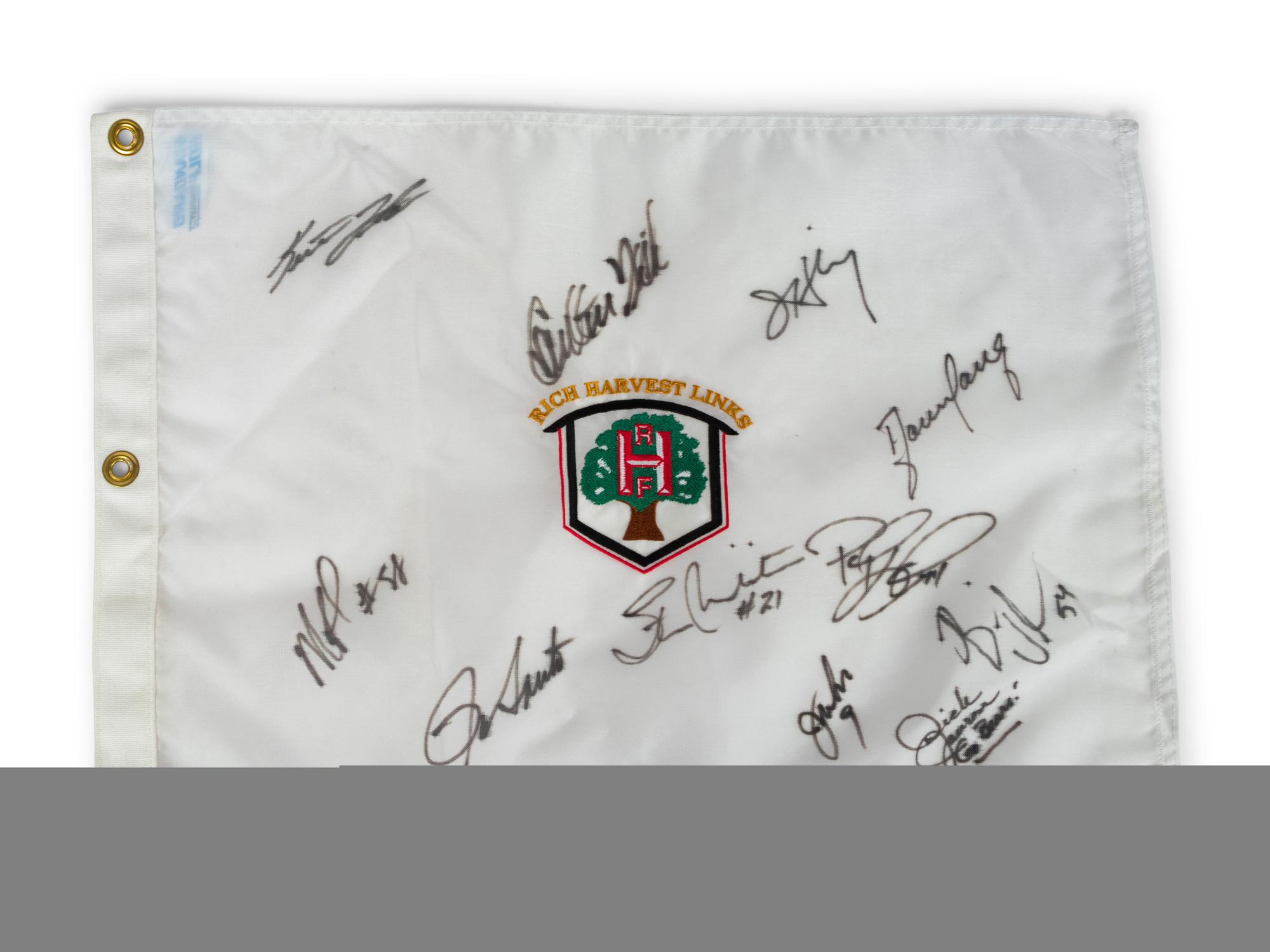 A Group of 2001 and 2005 Chrysler All-Star Golf Shootout Signed Autograph Flag Featuring Bo Jackson, Scottie Pippen and Multiple Chicago Sports Legends (Beckett Authentication Services Certified),