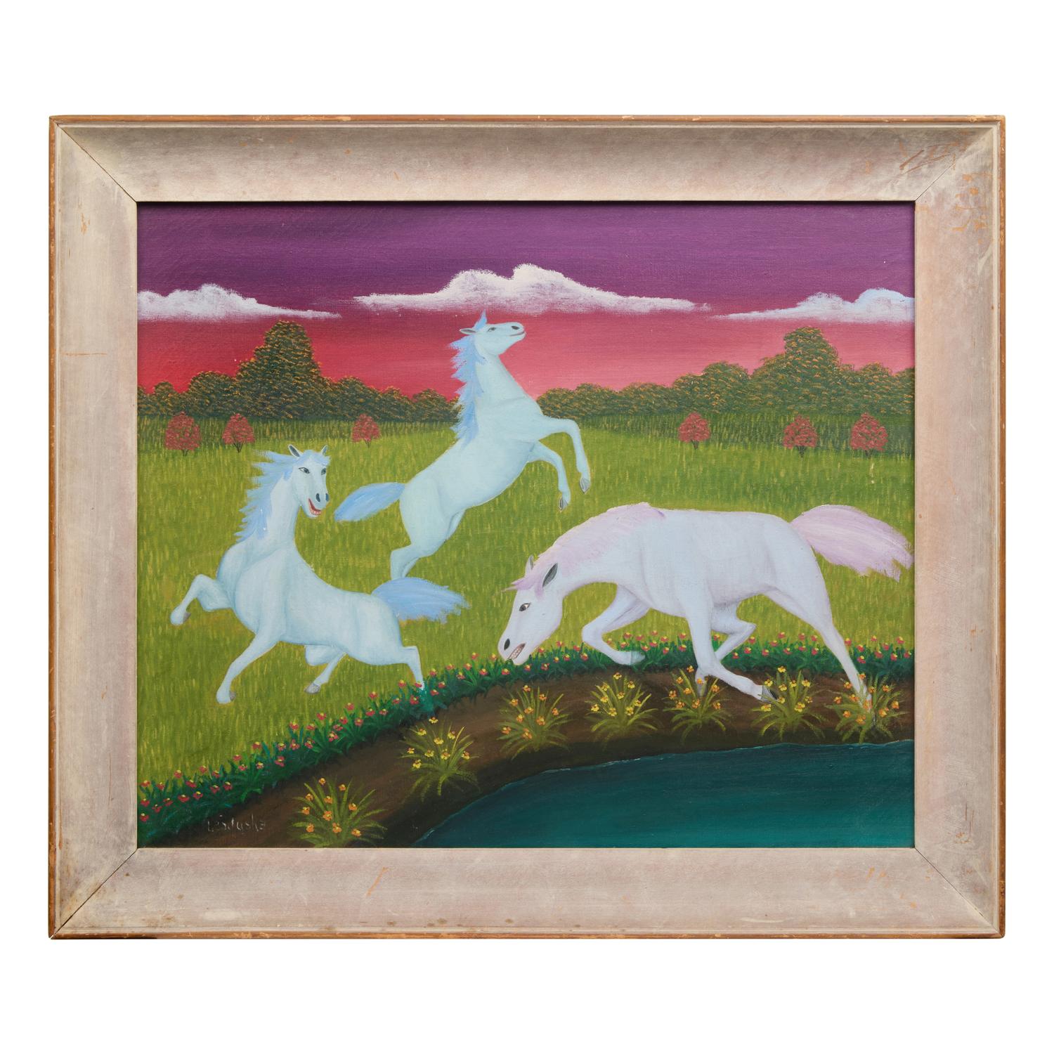 Lawrence Lebduska (American, 1894-1966) — Wild Horses