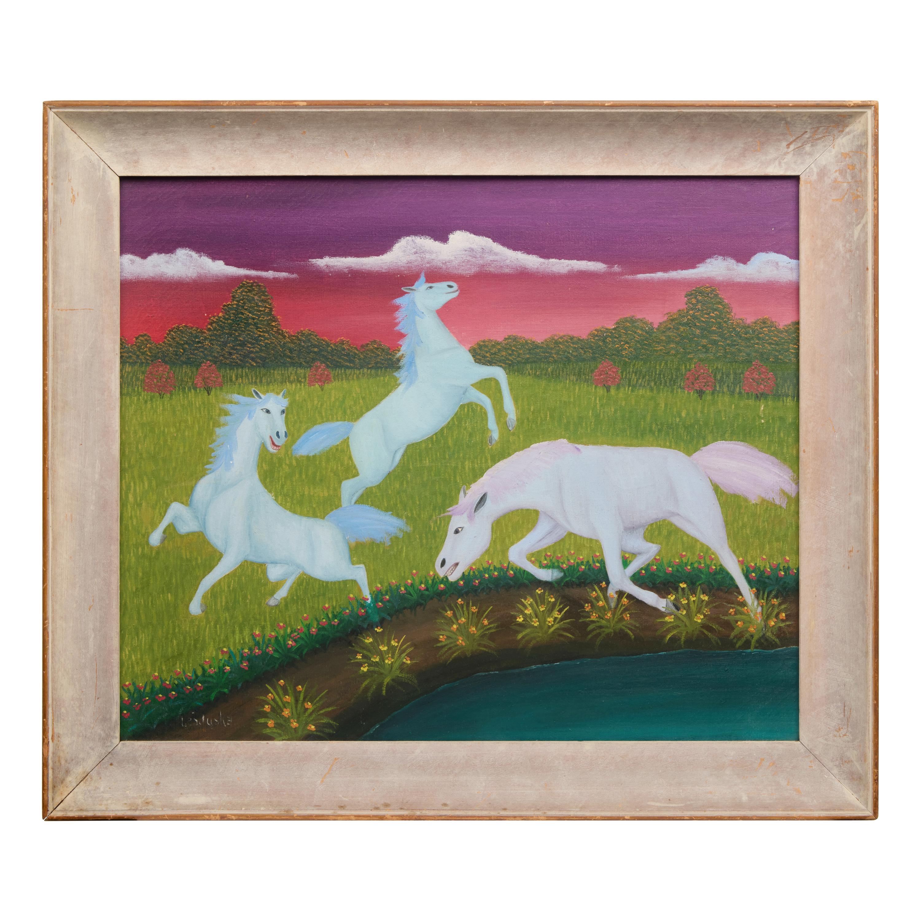 Lawrence Lebduska (American, 1894-1966) — Wild Horses