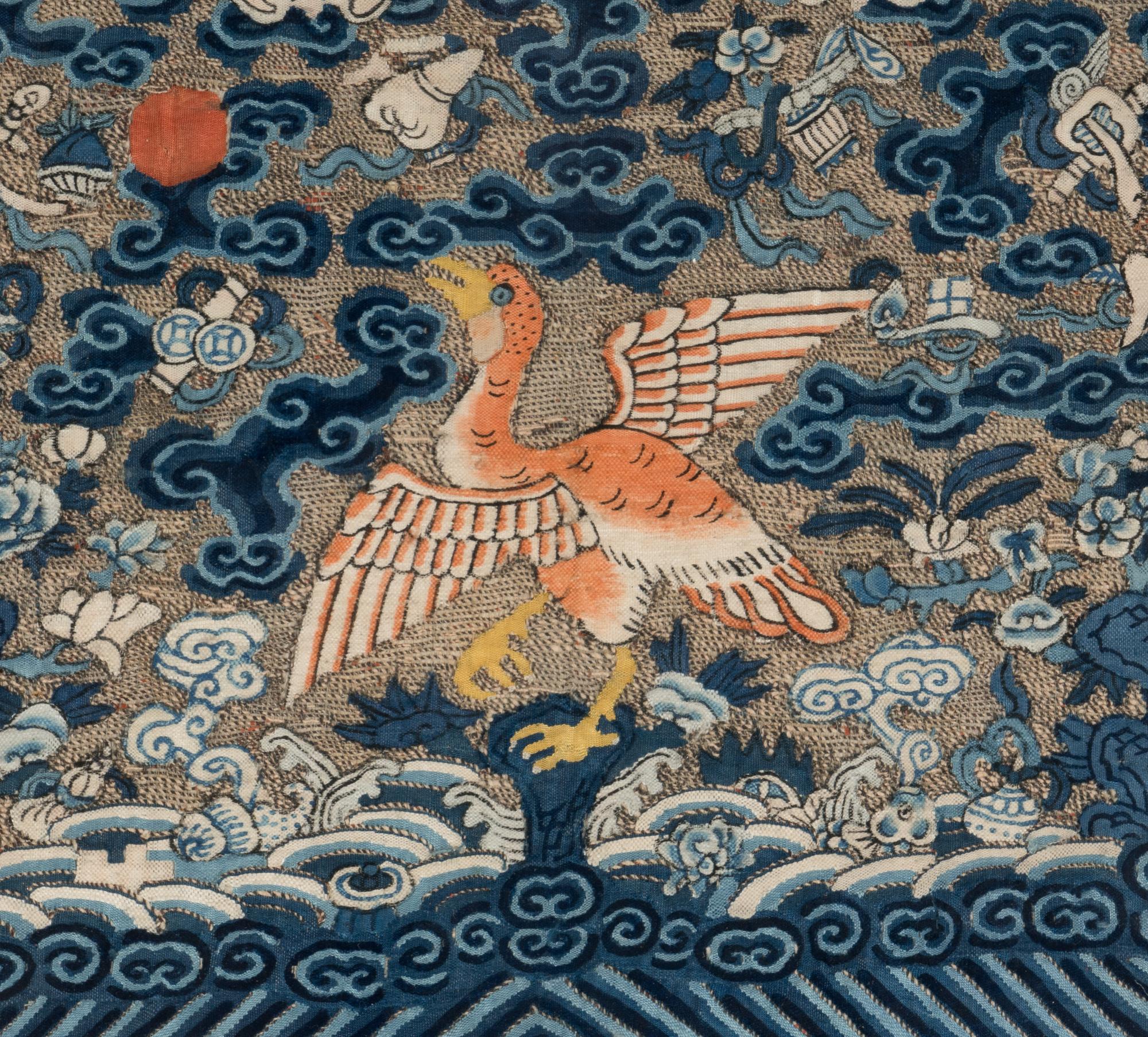 A Pair of Chinese Kesi Silk 'Wild Goose' Rank Badge, Buzi, Xianfeng Period (1851-1861) 清咸豐 緙絲四品文官雁補子一對