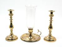 A Group of Brass Candlesticks Height of tallest 13 1/2 inches. — 20TH CENTURY