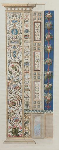 Two Hand-Colored Architectural Panel Engravings Visible: 43 3/4 x 17 3/4 inches. — AFTER J. OTTAVIAN, (ITALIAN, 19TH CENTURY)