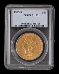 A United States 1905-S Liberty Head $20 Gold Coin
