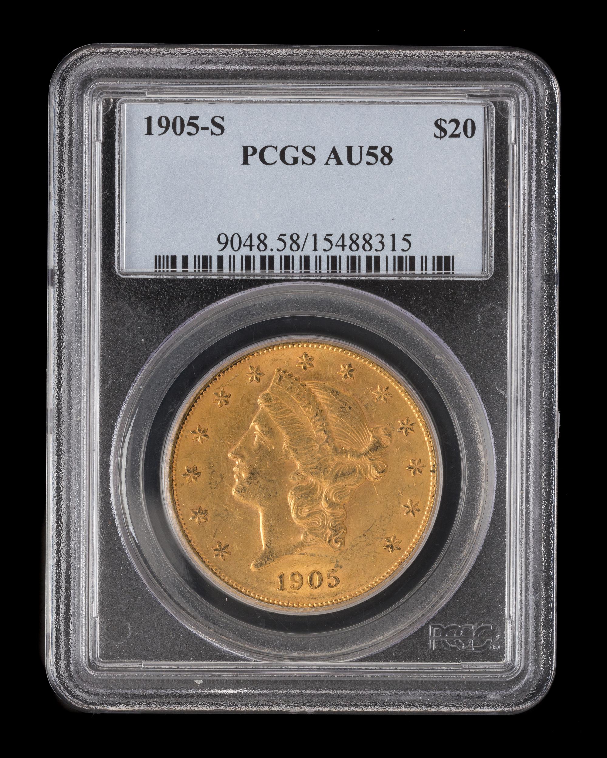A United States 1905-S Liberty Head $20 Gold Coin