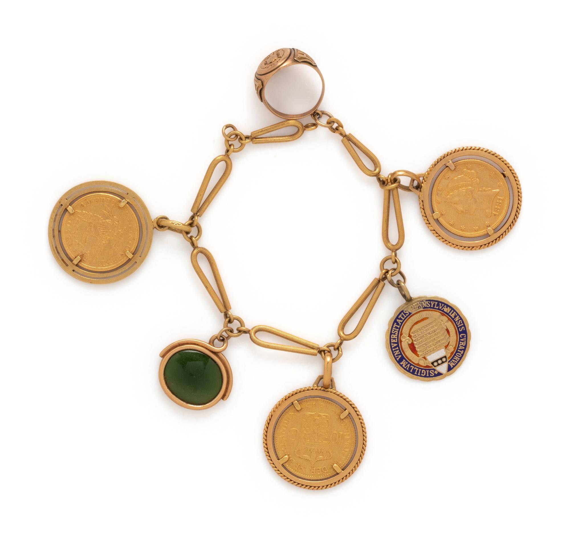 YELLOW GOLD CHARM BRACELET