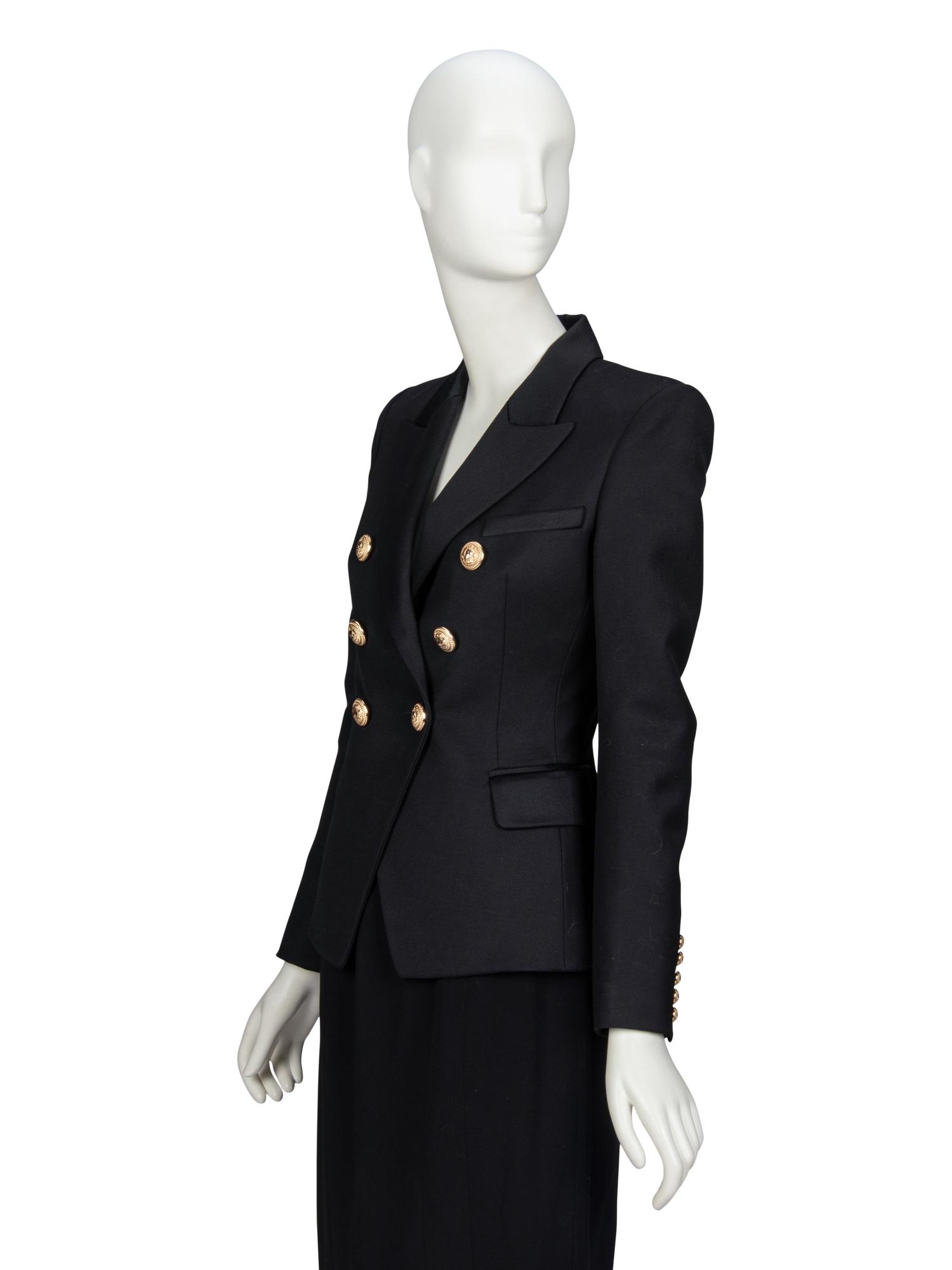 BALMAIN, FITTED BLACK BLAZER