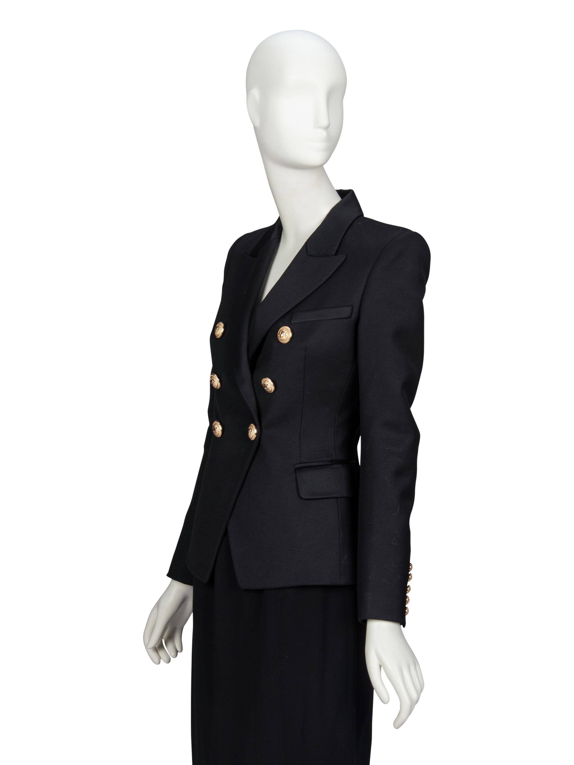 BALMAIN, FITTED BLACK BLAZER