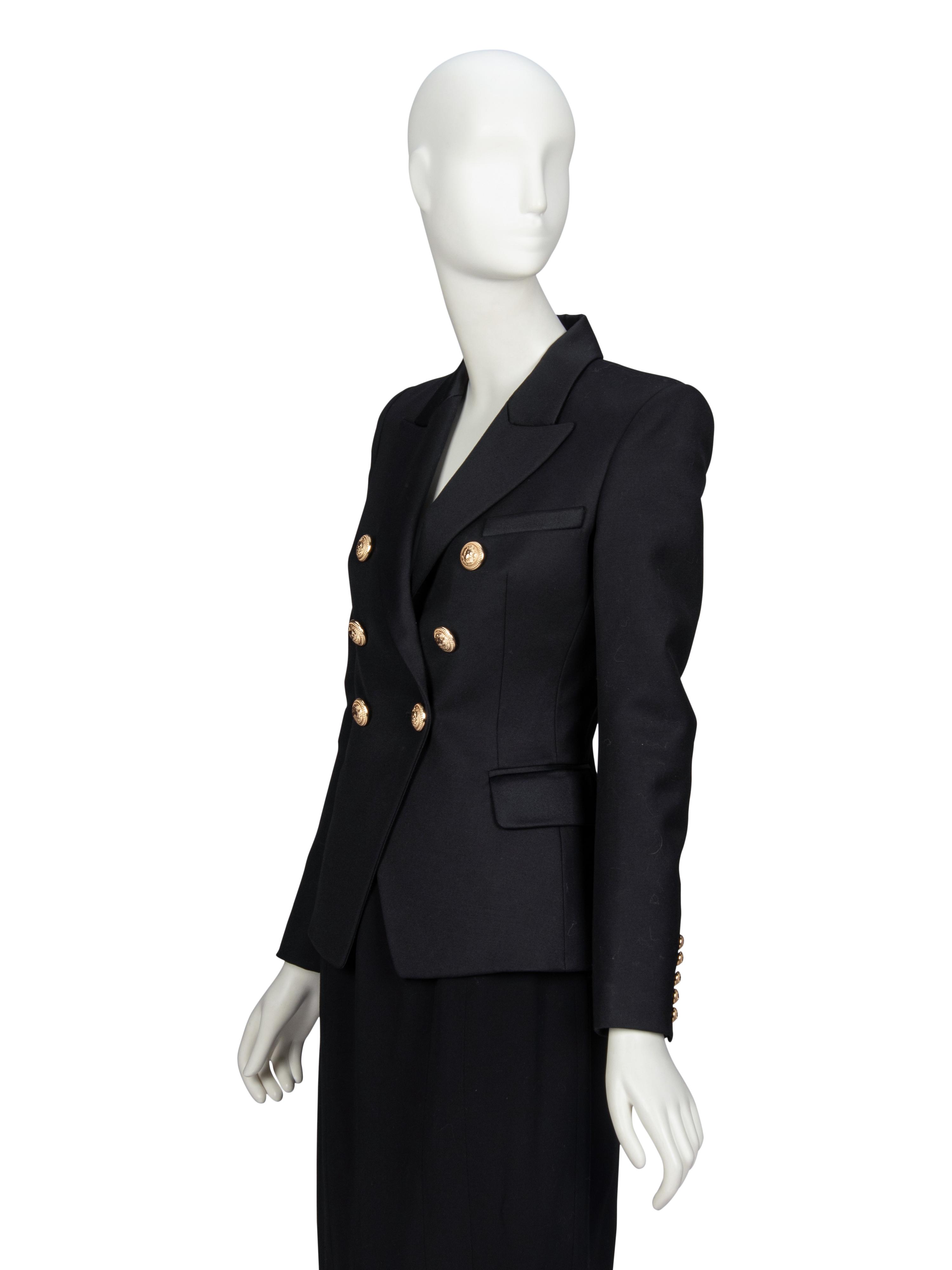 BALMAIN, FITTED BLACK BLAZER