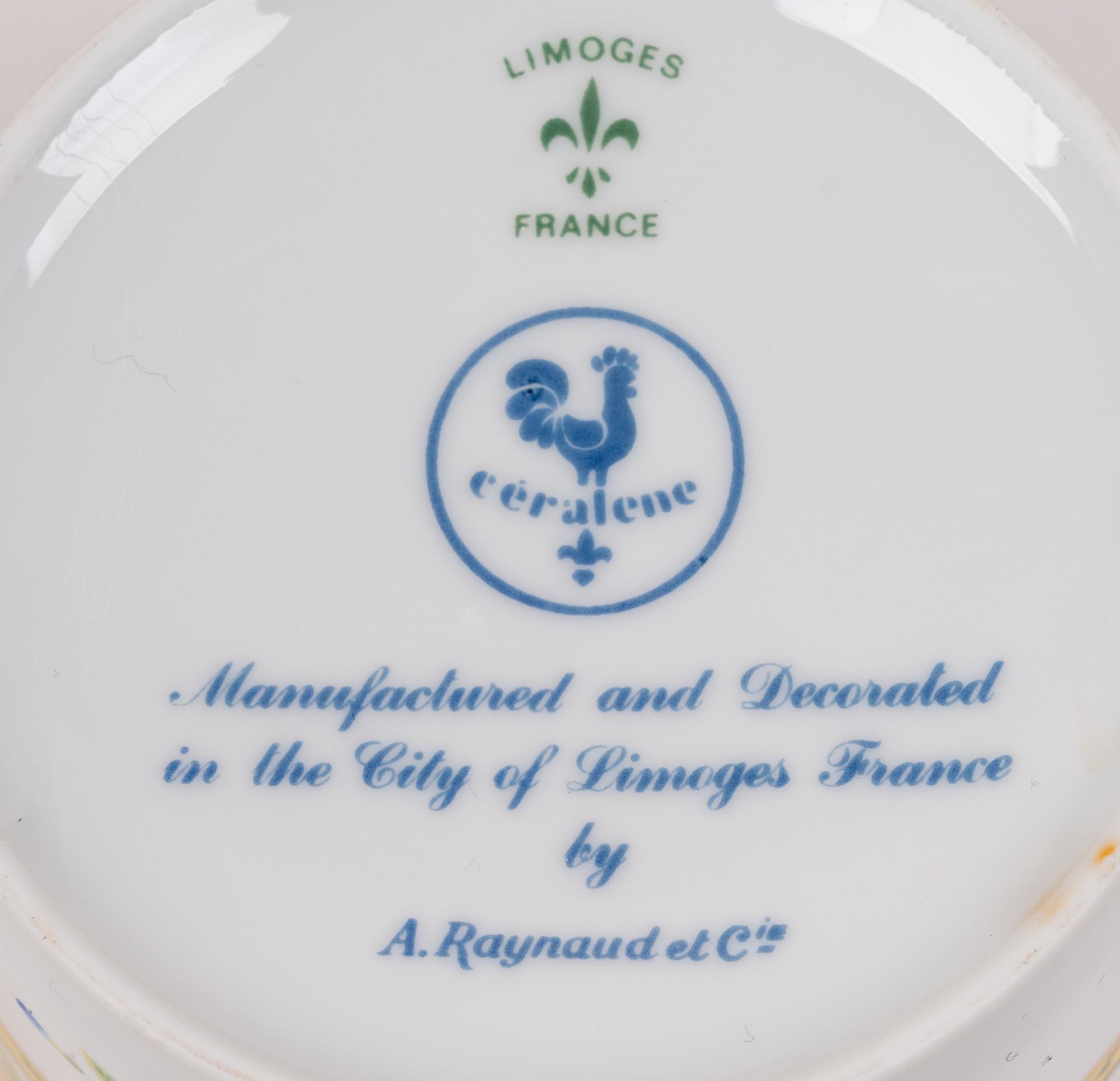 A Set of Fourteen Raynaud-Limoges Porcelain Teacups and Saucers