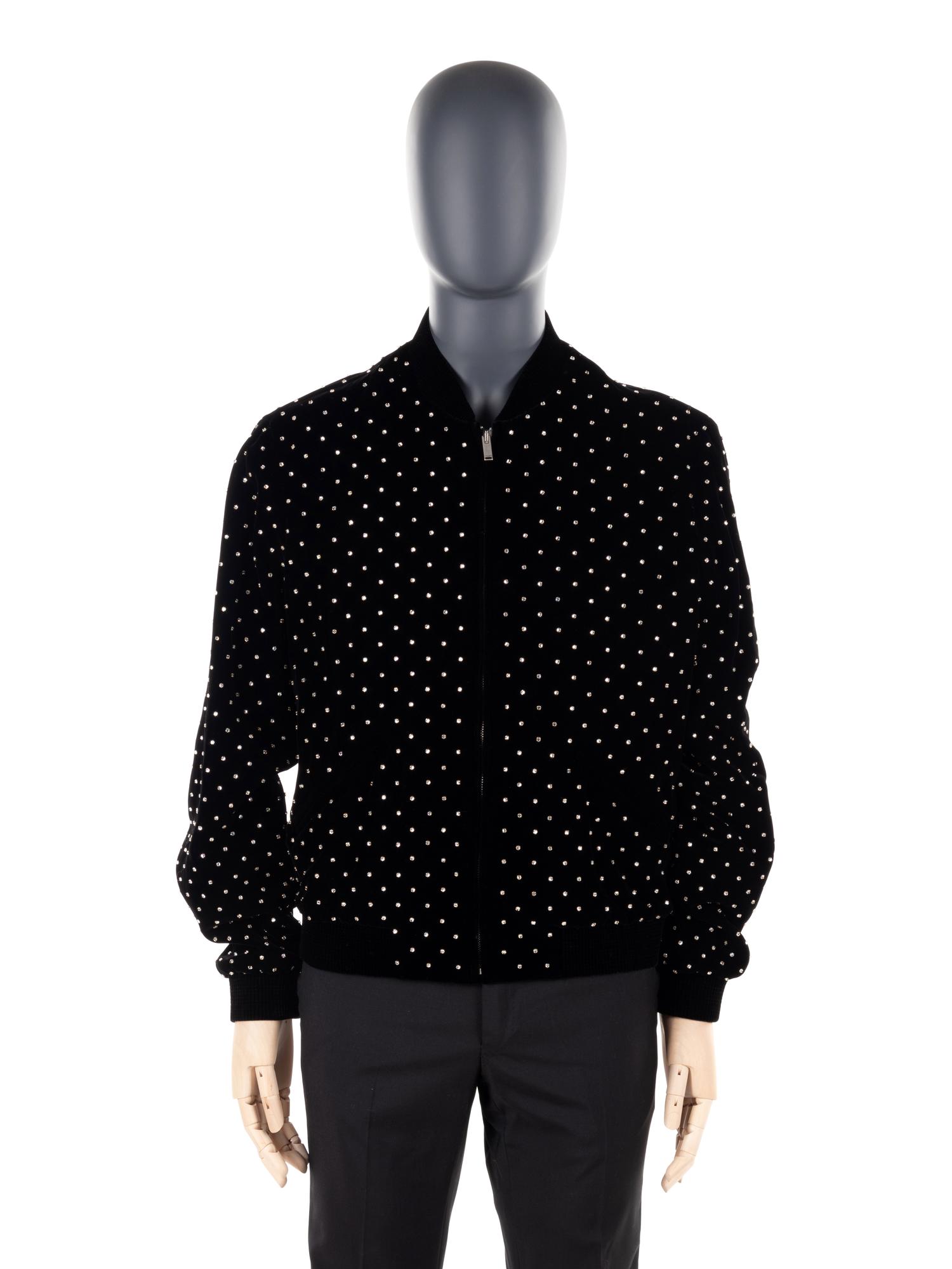 Unworn Saint Laurent Men's Velvet Studded Bomber Jacket, 2018 — BNY 62