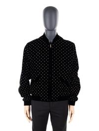 Unworn Saint Laurent Men's Velvet Studded Bomber Jacket, 2018 — BNY 62