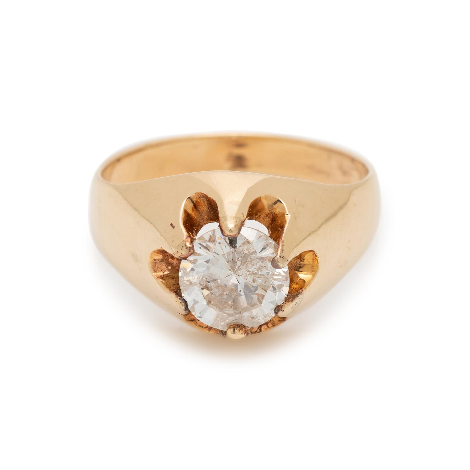 YELLOW GOLD AND CLARITY ENHANCED DIAMOND RING