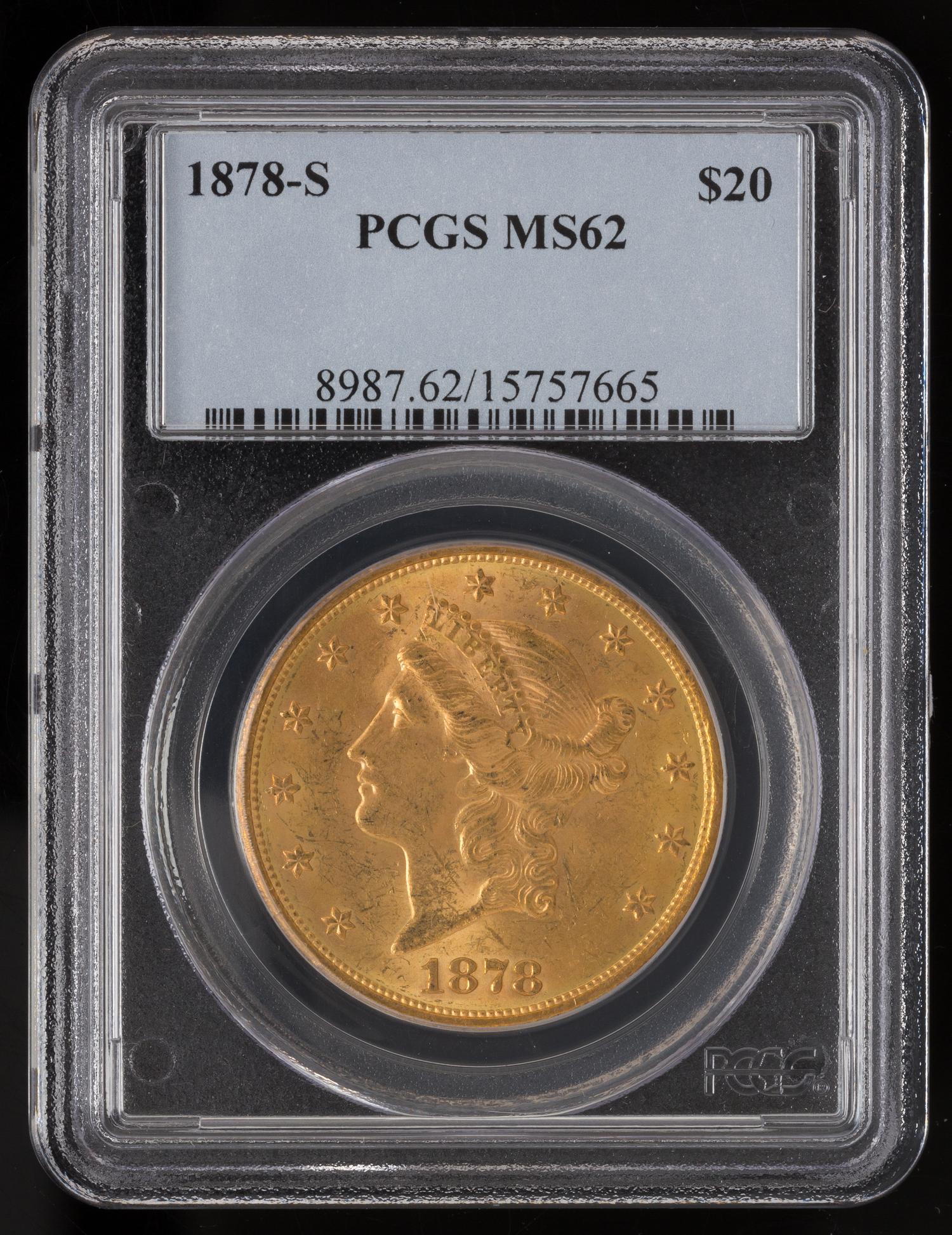 A United States 1878-S Liberty Head $20 Gold Coin