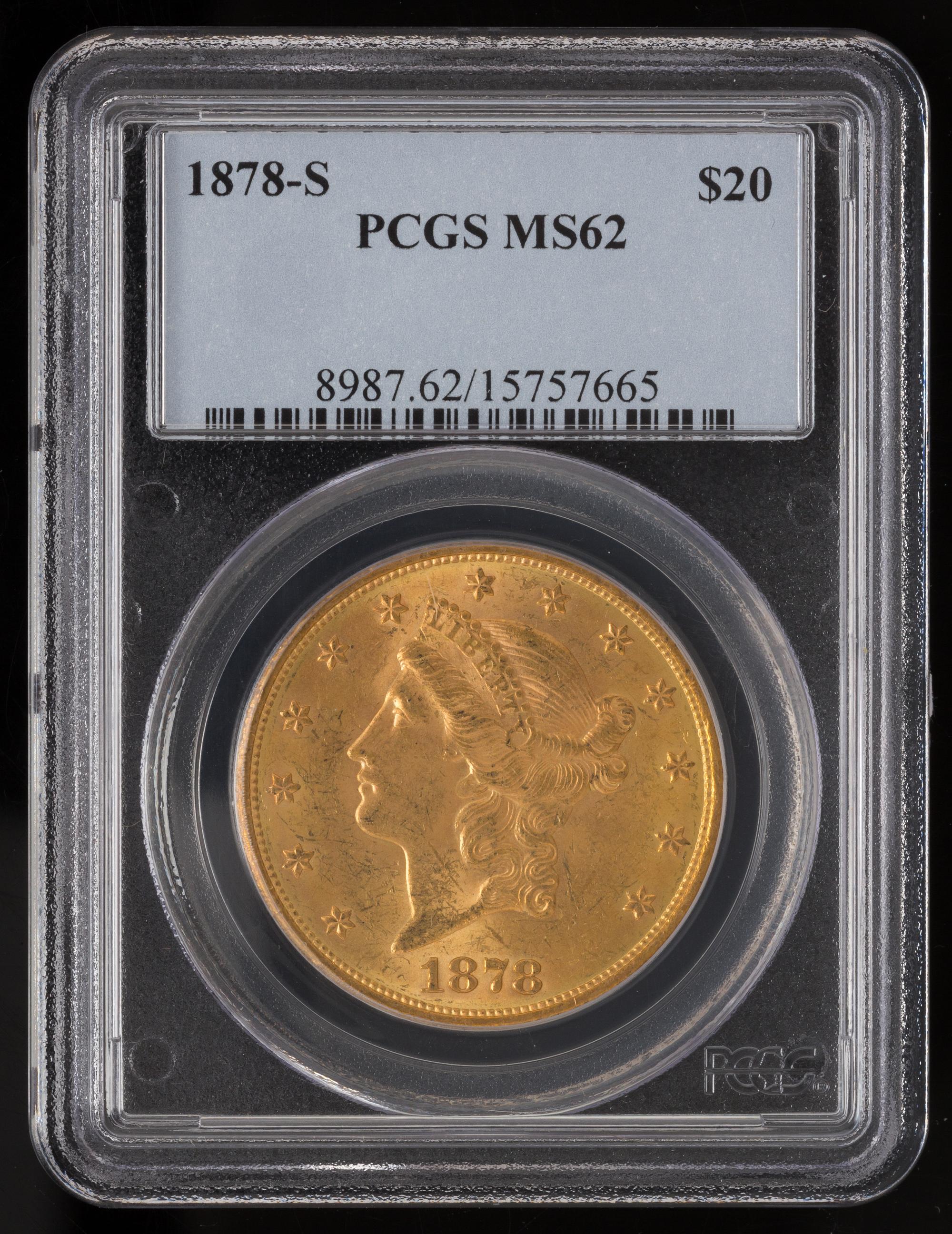 A United States 1878-S Liberty Head $20 Gold Coin