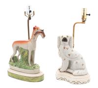 A Staffordshire Whippet and a Staffordshire Spaniel