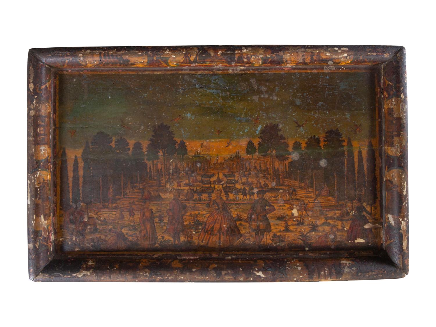 A Venetian Painted and Parcel Gilt Low Table