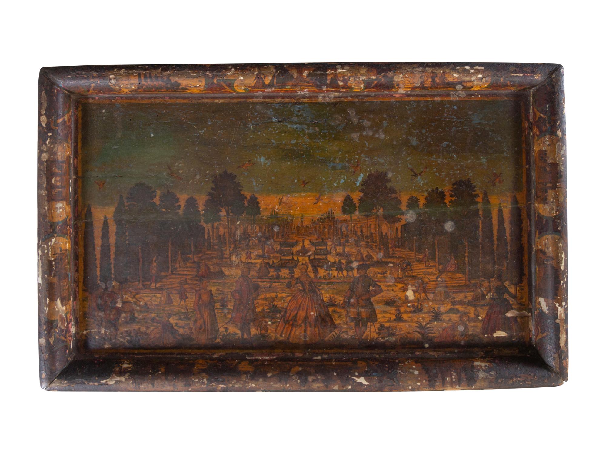 A Venetian Painted and Parcel Gilt Low Table