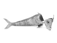 Seven Continental Silver Articulated Fish Table Ornaments