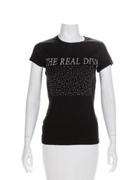 LSO Design Black Leather Corset and 'The Real Diva' T-Shirt, 1990-2000s Corset: No size label; Shirt: Small