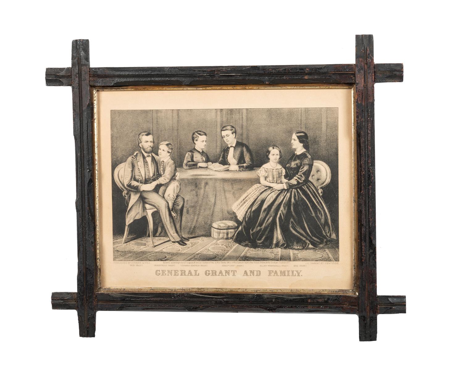 [CIVIL WAR]. A group of 3 engravings and lithographs featuring portraits of Abraham Lincoln and Ulysses S. Grant, and their families.