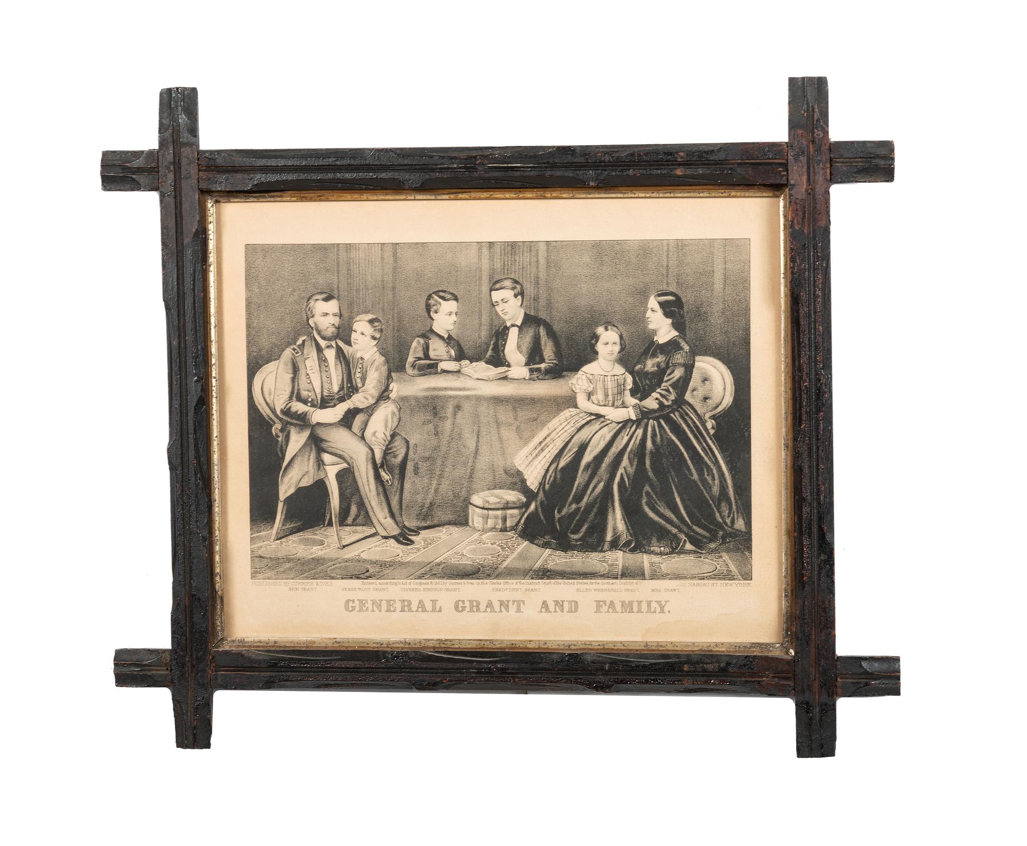 [CIVIL WAR]. A group of 3 engravings and lithographs featuring portraits of Abraham Lincoln and Ulysses S. Grant, and their families.