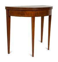 A George III Style Mahogany Demi-lune Flip-Top Game Table — 20TH CENTURY