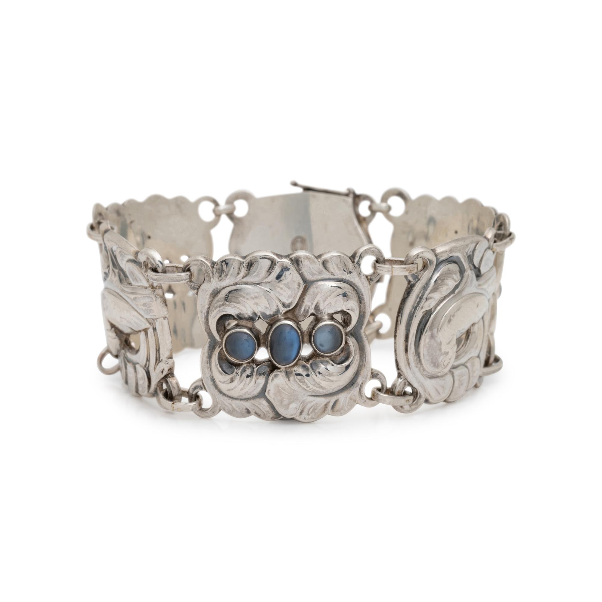 GEORG JENSEN, STERLING SILVER AND MOONSTONE 'DOVE' BRACELET