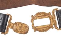 [CIVIL WAR]. Pre-war militia belt equipped with tongue and wreath eagle plate. Ca 1845-1860.