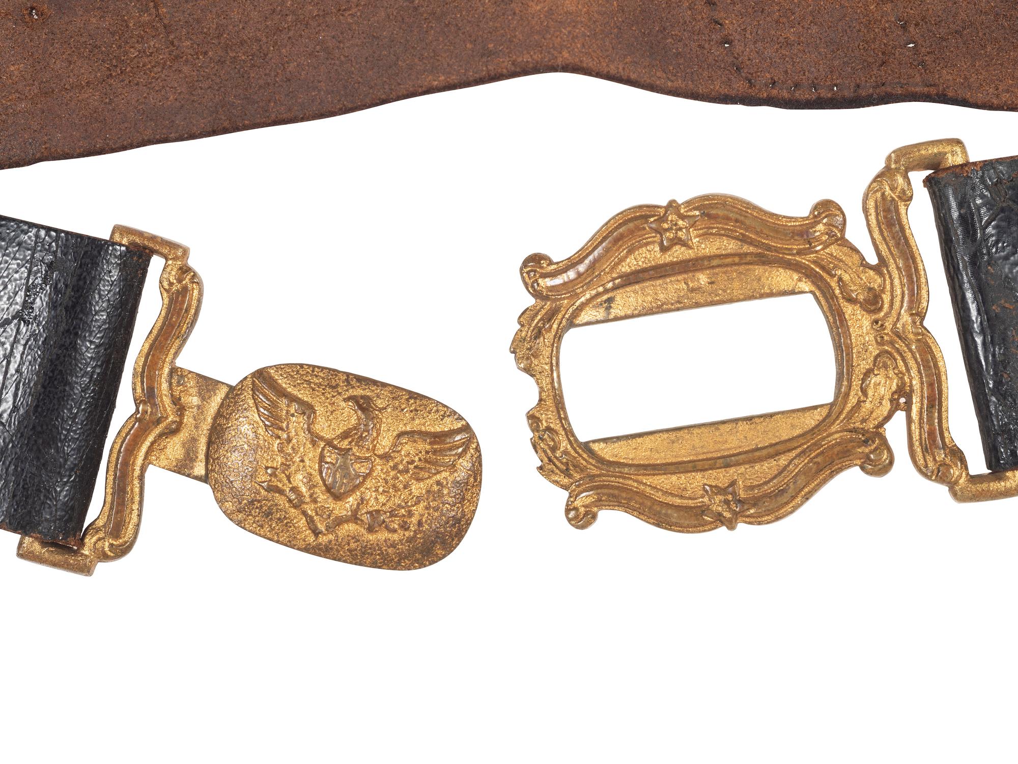 [CIVIL WAR]. Pre-war militia belt equipped with tongue and wreath eagle plate. Ca 1845-1860.