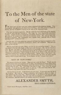 [WAR OF 1812] . SMYTH, Alexander (1765-1830). To the Men of the state of New-York . Buffalo, NY: November 1812.
